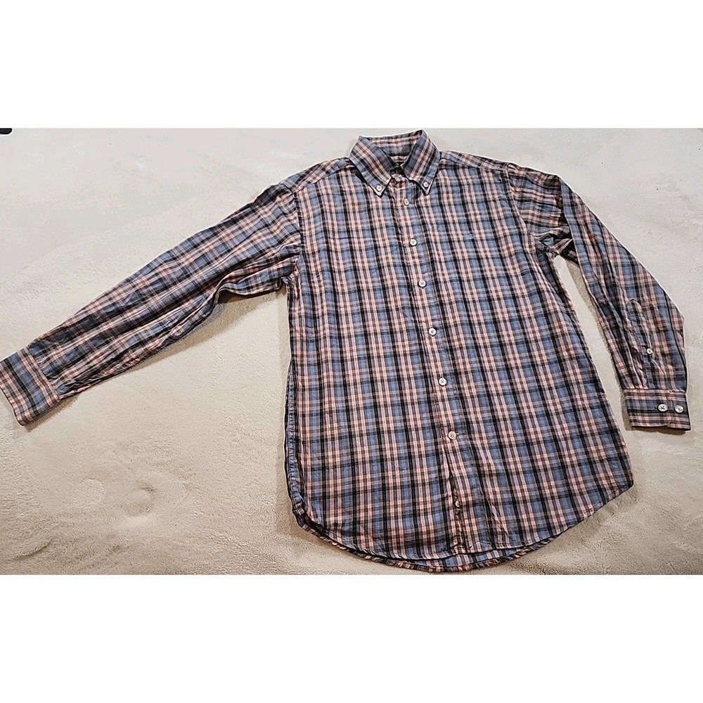 Southern Marsh Men's Button Down Shirt Small Multi Plaid Windsor Long Sleeve